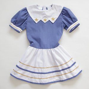 Vintage Nautical Striped Navy Blue Sailor Dress